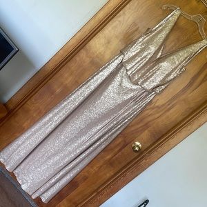 Champaign/Rose Gold sequin Bridesmaid/ MOTB dress